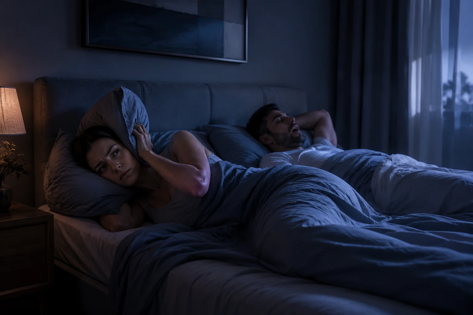 partner unable to sleep because of loud snoring and nighttime sleep disruption