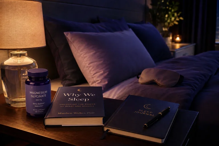 luxury bedtime routine for adults in a calm sleep optimized bedroom environment